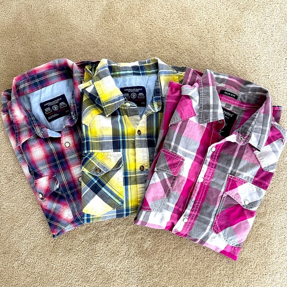 Set of 3 plaid shirts - Picture 1 of 11